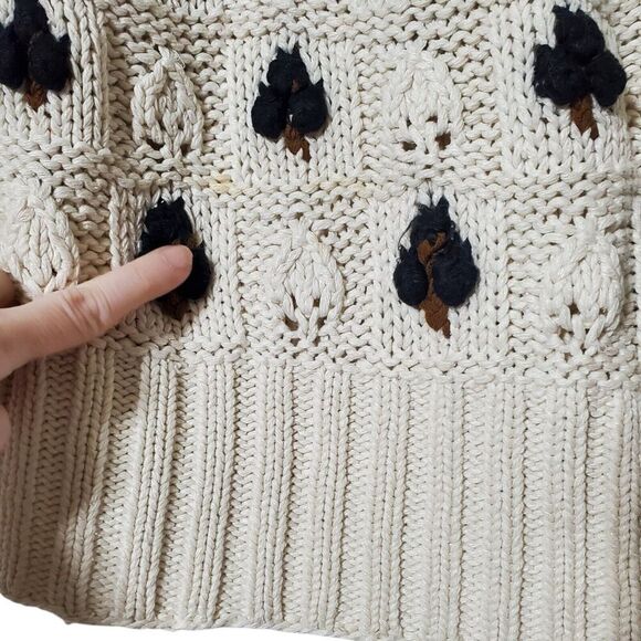 Vintage Jantzen Turtleneck Sweater Size M 3D Tree Knit 3/4 Sleeve Womens - Picture 4 of 11